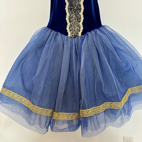Classical Ballet Tutu Child XL Royal Blue Gold Trim Elegant Revolution Dancewear - Picture 10 of 16